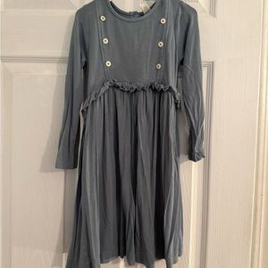 Kate Quinn Gray Kids Dress with Button Accents